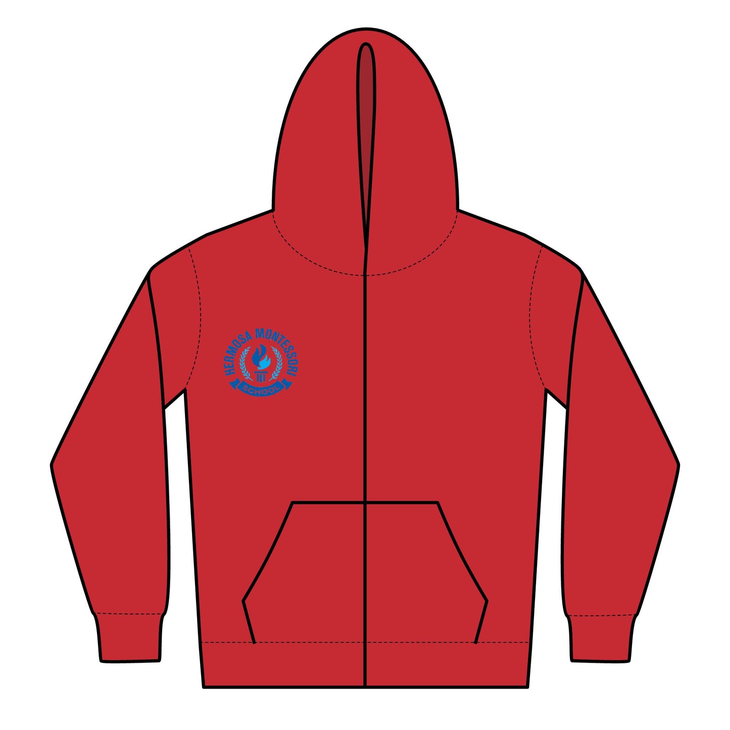 Youth Zipped Hoodie - Hermosa Logo (Heavy Blend)