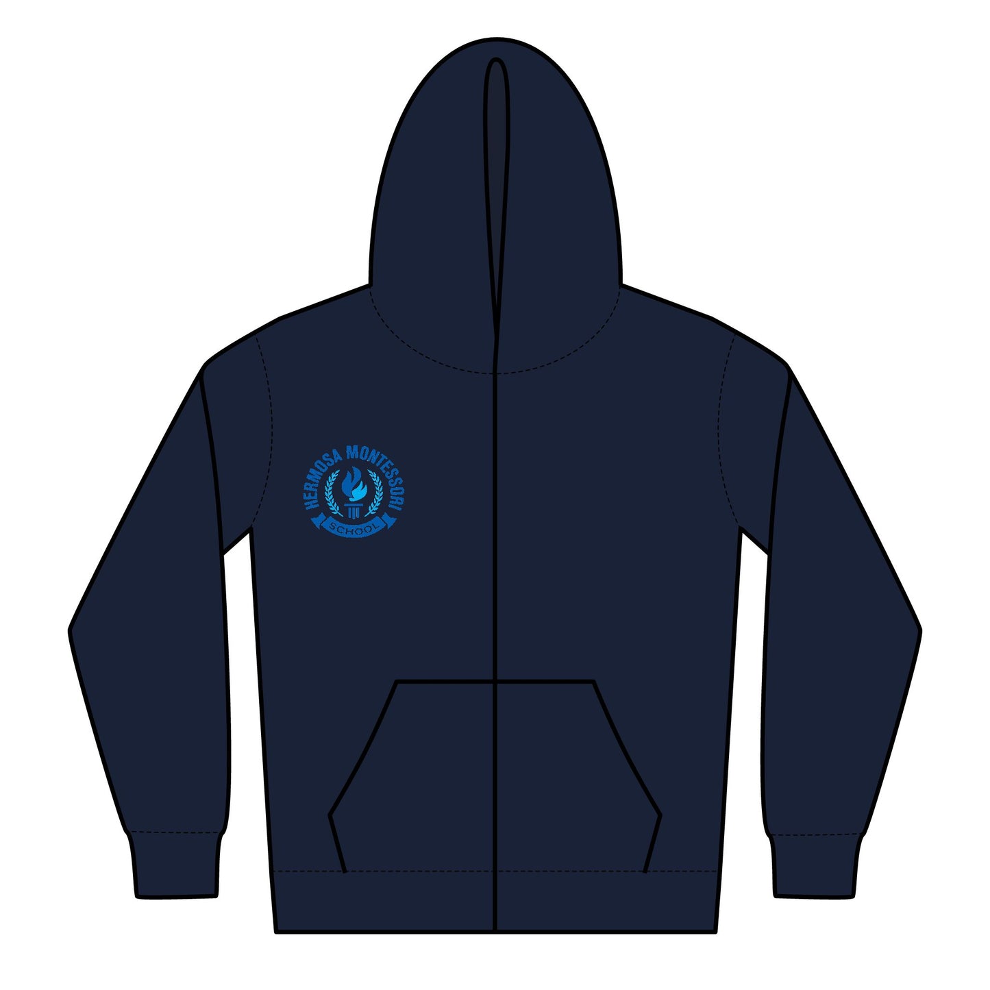 Youth Zipped Hoodie - Hermosa Logo (Heavy Blend)