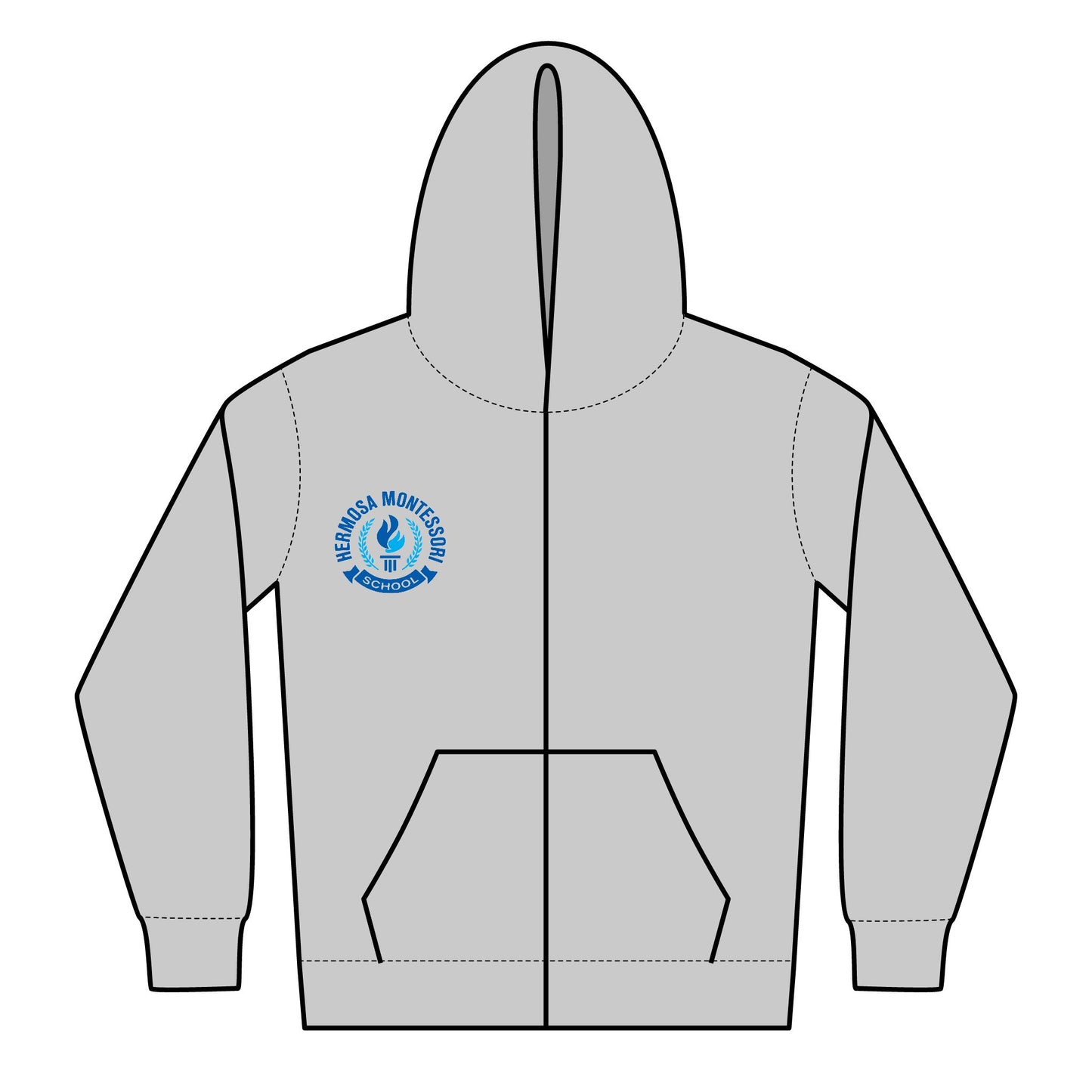 Youth Zipped Hoodie - Hermosa Logo (Heavy Blend)